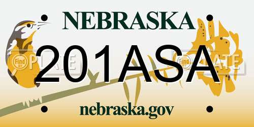 201ASA Nebraska License Plate