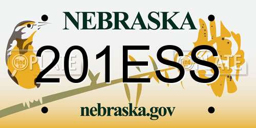 201ESS Nebraska License Plate