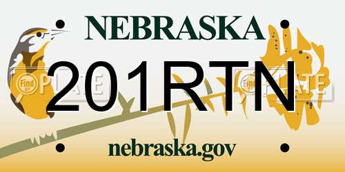201RTN Nebraska License Plate