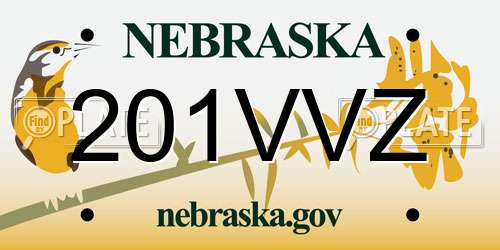 201VVZ Nebraska License Plate