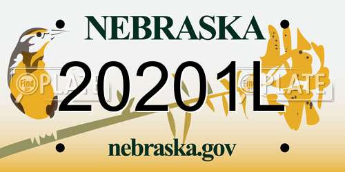 20201L Nebraska License Plate