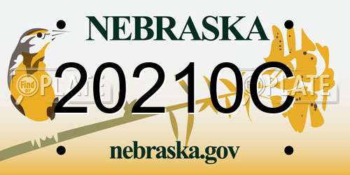 20210C Nebraska License Plate