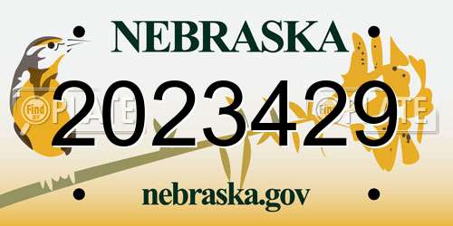 2023429 Nebraska License Plate