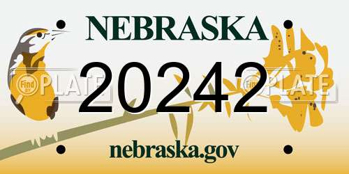 20242 Nebraska License Plate