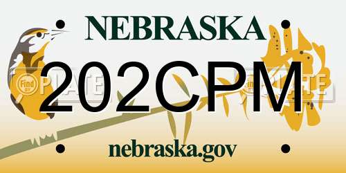 202CPM Nebraska License Plate