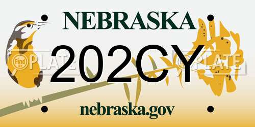 202CY Nebraska License Plate