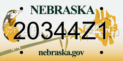 20344Z1 Nebraska License Plate