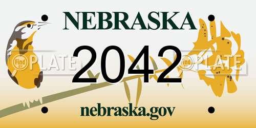 2042 Nebraska License Plate