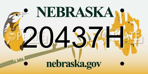 20437H Nebraska License Plate