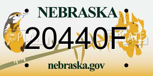 20440F Nebraska License Plate