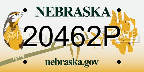 20462P Nebraska License Plate