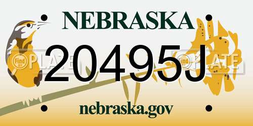 20495J Nebraska License Plate