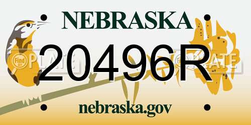20496R Nebraska License Plate