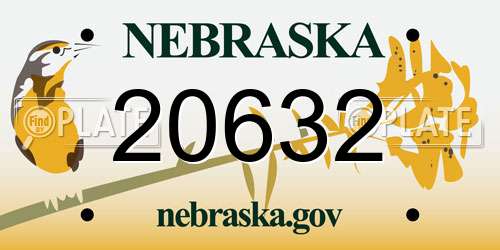 20632 Nebraska License Plate