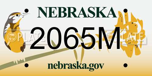 2065M Nebraska License Plate