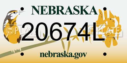 20674L Nebraska License Plate