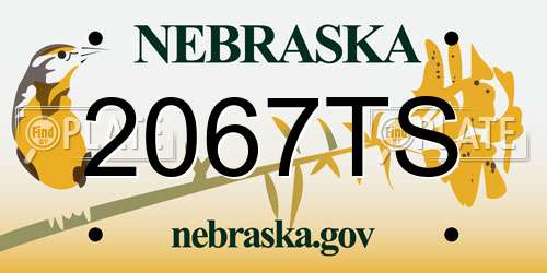 2067TS Nebraska License Plate