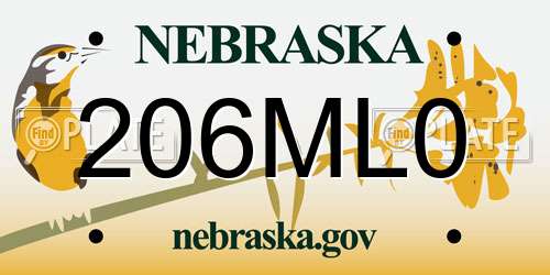 206ML0 Nebraska License Plate