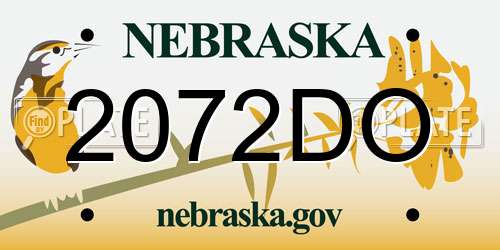 2072DO Nebraska License Plate