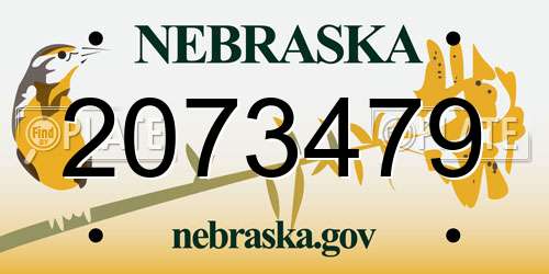 2073479 Nebraska License Plate