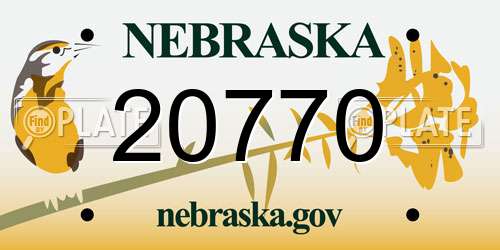 20770 Nebraska License Plate