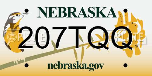 207TQQ Nebraska License Plate