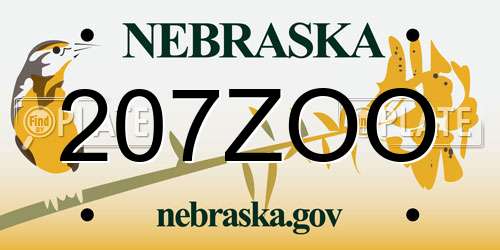 207ZOO Nebraska License Plate