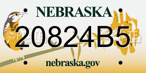 20824B5 Nebraska License Plate