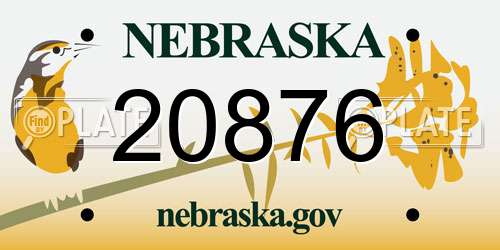 20876 Nebraska License Plate