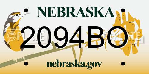 2094BO Nebraska License Plate
