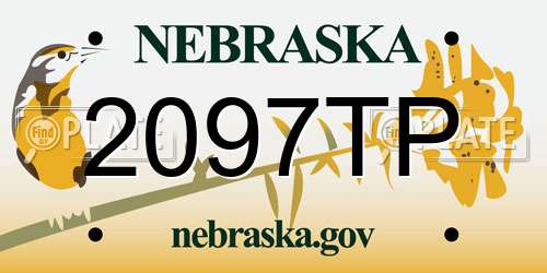 2097TP Nebraska License Plate