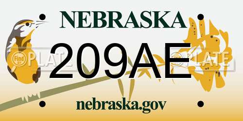 209AE Nebraska License Plate