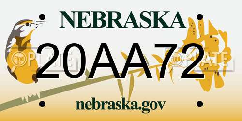 20AA72 Nebraska License Plate