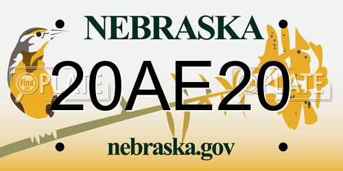 20AE20 Nebraska License Plate
