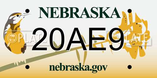 20AE9 Nebraska License Plate