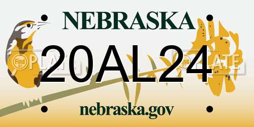 20AL24 Nebraska License Plate