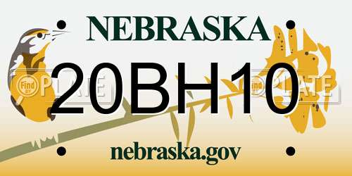 20BH10 Nebraska License Plate
