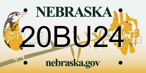 20BU24 Nebraska License Plate