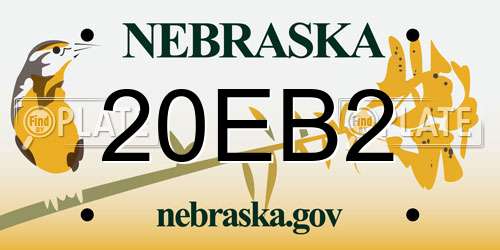 20EB2 Nebraska License Plate