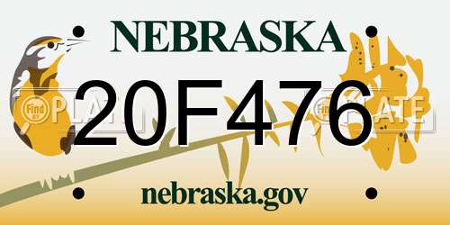 20F476 Nebraska License Plate