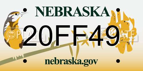 20FF49 Nebraska License Plate