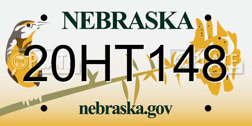 20HT148 Nebraska License Plate