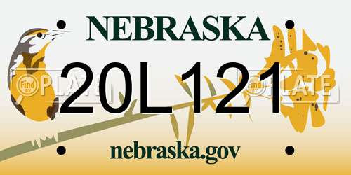 20L121 Nebraska License Plate