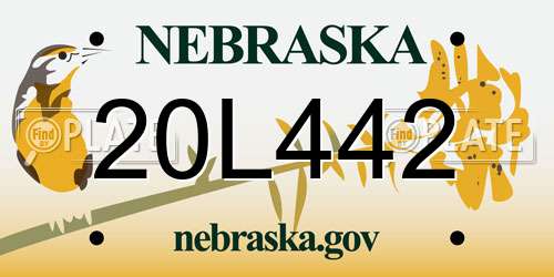 20L442 Nebraska License Plate