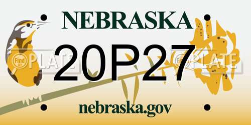 20P27 Nebraska License Plate