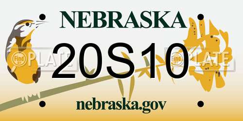 20S10 Nebraska License Plate