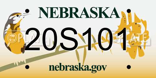 20S101 Nebraska License Plate