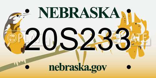 20S233 Nebraska License Plate