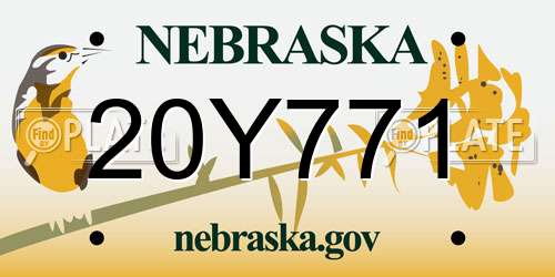 20Y771 Nebraska License Plate