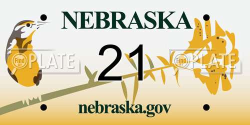 21 Nebraska License Plate
